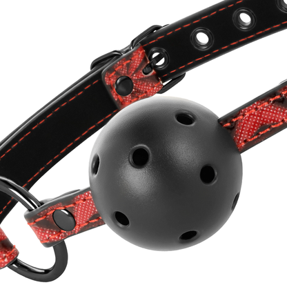 Begme Red Edition - Breathable Vegan Leather BDSM Gag With Nickel Free Metal