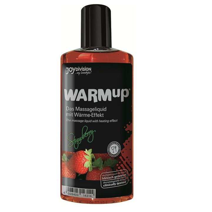 Joydivision Warmup - Strawberry Massage Oil with Thermal Warming Effect, 100 ml