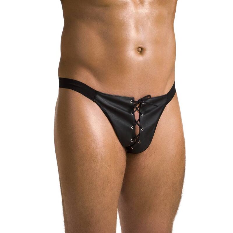 Passion Men - Ben Negru Open Briefs S/M, Men's Polyurethane and Polyester Underwear, Made in the EU