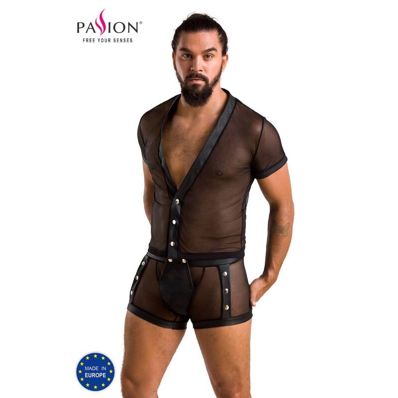 Passion Men - Set Michael Black S/M, Material: 60% Polyurethane, 40% Polyester, Made in Poland, Oeko-Tex Certified