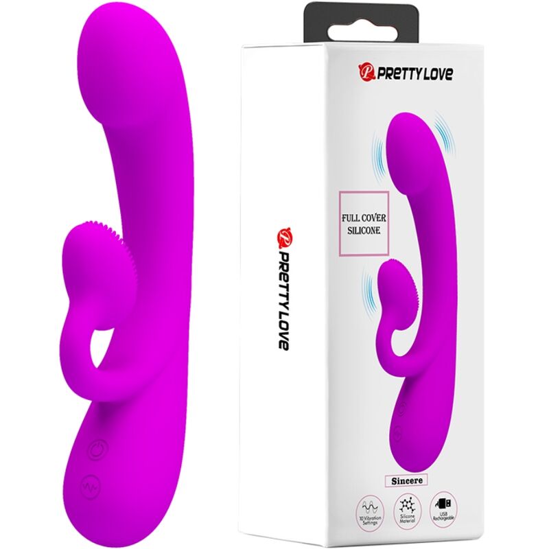 Pretty Love Flirtation - Sincere Silicone Vibrator and Stimulator with 10 Vibration Functions, Purple