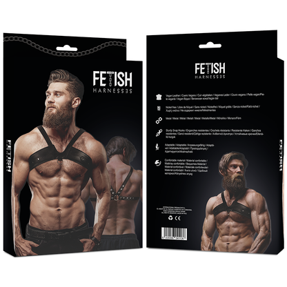 Fetish Submissive Attitude - Men's Eco Leather Chest Harness One Size Made in Seville