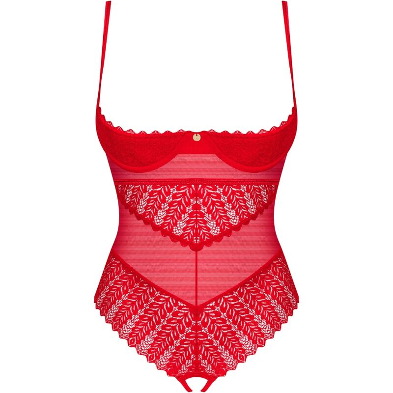 Obsessive Teddies - Open Cut Red XS/S Bodysuit, Sexy Lace Lingerie