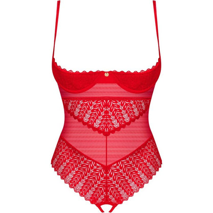 Obsessive Teddies - Open Cut Red XS/S Bodysuit, Sexy Lace Lingerie