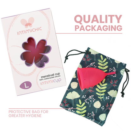 Intimichic - Silicone Menstrual Cup, Size L, Reusable and Hypoallergenic