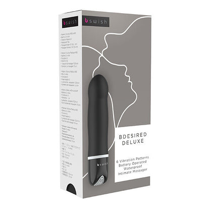 B Swish - Bdesired Deluxe Vibrator Black, Waterproof Silicone, 6 Functions, 15.24 cm