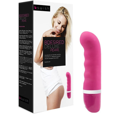 B Swish - Bdesired Deluxe Pearl Pink Pearl Vibrator, Silicone, Water Resistant, 6 Functions, 15.24 cm