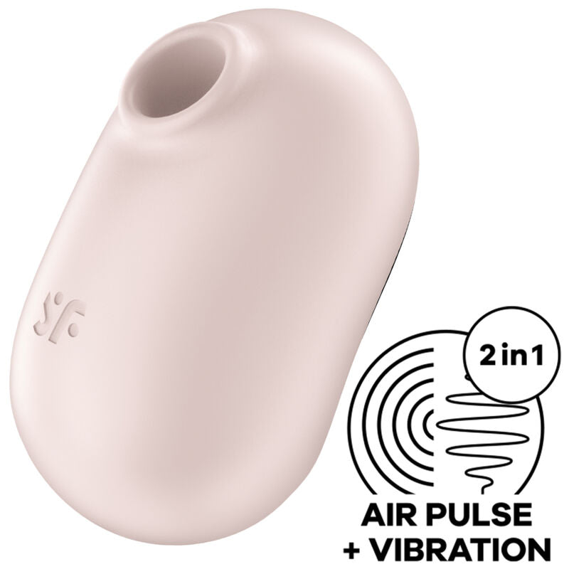 Satisfyer Air Pulse - Pro To Go 2 Hybrid Pressure Wave Stimulator and Vibrator, Beige