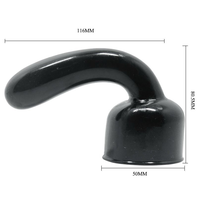 Baile Power Head - G-Spot Pleaser Massage Head With Interchangeable Wand, High Quality TPR Material, Color Black