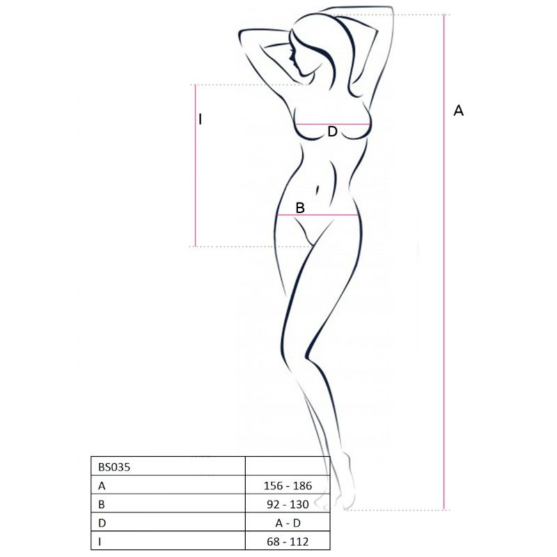 Passion Woman Bodystockings - Black Bodystocking BS035, Sexy Cutout Design, One Size