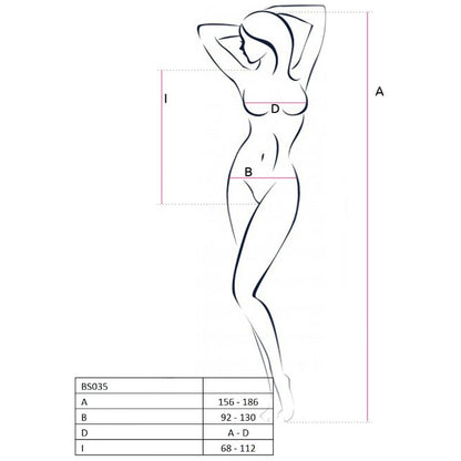 Passion Woman Bodystockings - Black Bodystocking BS035, Sexy Cutout Design, One Size