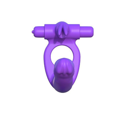 Fantasy C-Ringz - Silicone Double Vibrator Rabbit with Double Penetration