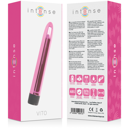 Intense Fun - Intense Vibrator Vito Pink, 17 cm, Powerful Vibrations, Works with 2 AA Batteries