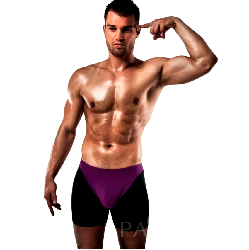 Passion Men - Boxer 009 Lilac/Black - Erotic Underwear S/M