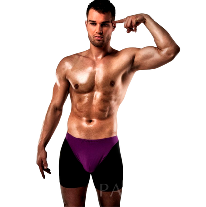 Passion Men - Boxer 009 Lilac/Black - Erotic Underwear S/M