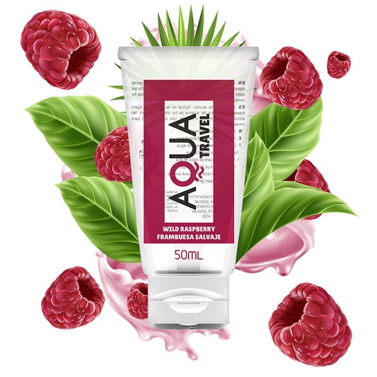 Aqua Travel - Water Based Lubricant With Wild Raspberry Flavor, 50 ml, For Travels Full of Pleasure