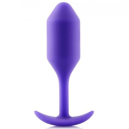 B-Vibe Snug Anal Plug 2 Purple, Silicone Seamless, Weight 114g, Ergonomic Shape, Water Resistant