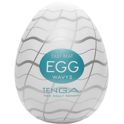 Tenga - Tenga Wavy II Egg Stroker, Super Stretchy Material, Single Use, Size: 49 x 49 x 61 mm