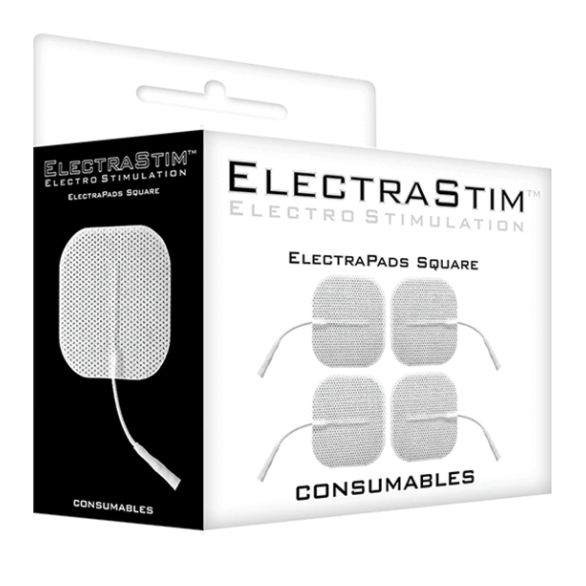 Electrastim Self-adhesive Square Pads Electrastim - Set of 4 Conductive Pads For Electrical Stimulation