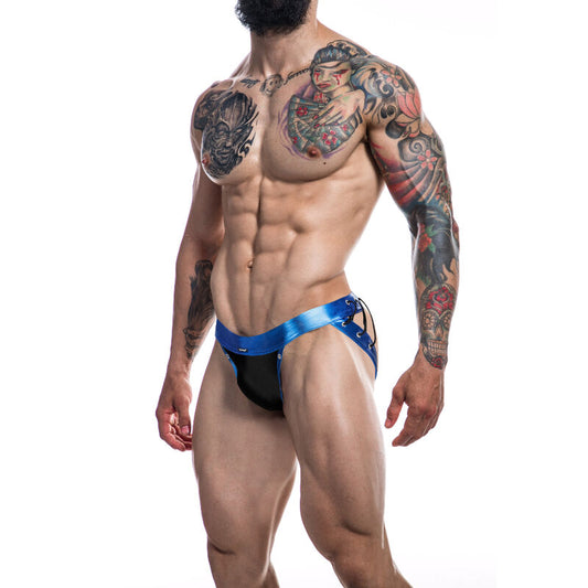 Cut4Men Jockstrap- Suspensor Desire Blue Leatherette Xl