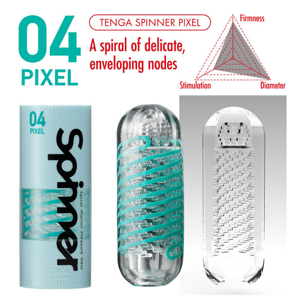 Tenga - Pixel Spinner Masturbator, Spiral Stimulation, Model 04 Pixel