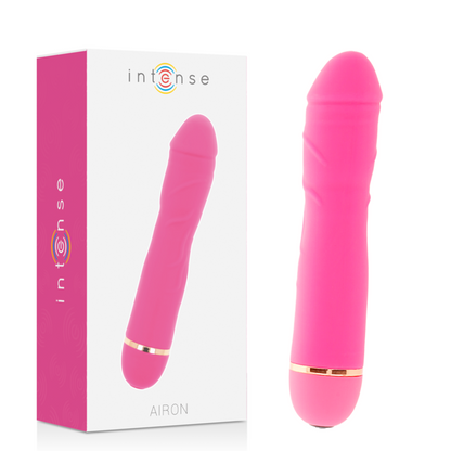 Intense Fun - Airon Vibrator with 20 Speeds, Soft Silicone, Water Resistant, 3.5 cm x 18 cm, Pink