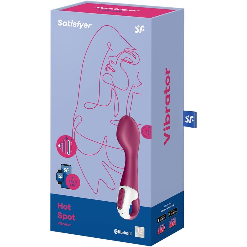 Satisfyer Hot Spot - G-Spot Vibrator with Sensual Stimulation and Heat, Bluetooth and Soft Silicone, Waterproof