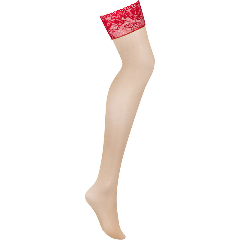 Obsessive Garter &amp; Stockings - Red Lacelove Stockings M/L