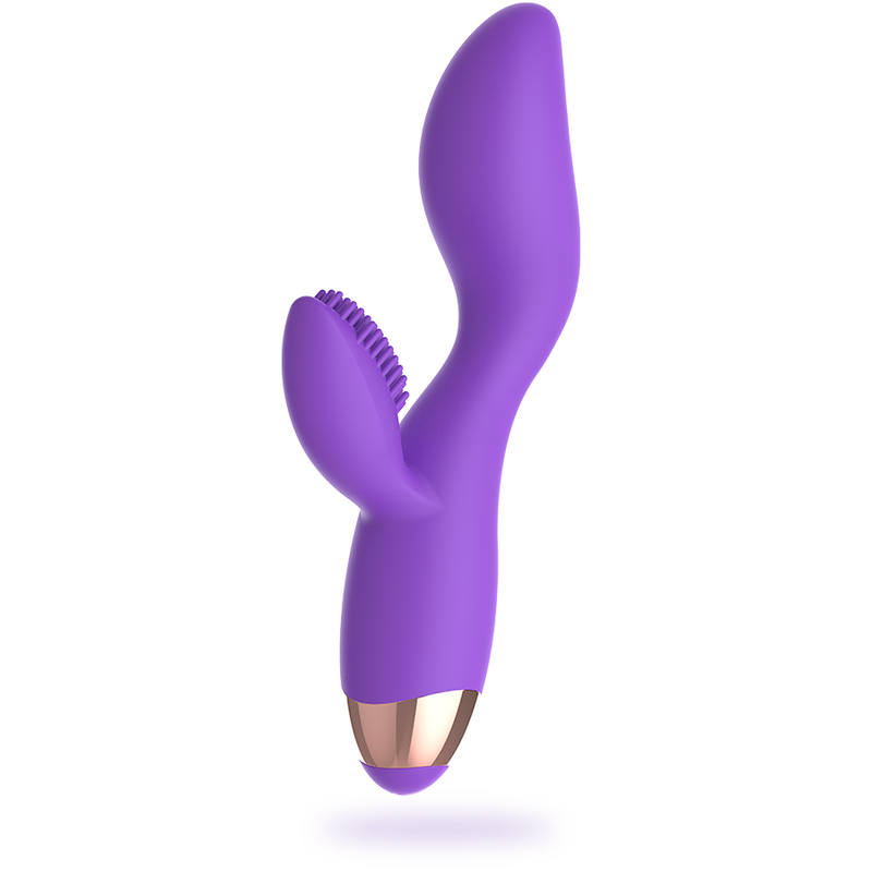 Womanvibe Donna - Rechargeable Clitoris Stimulator Vibrator, 18.8 x 3.5 cm, 10 Vibration Modes, Soft Silicone, Elegant Lilac and Gold Design