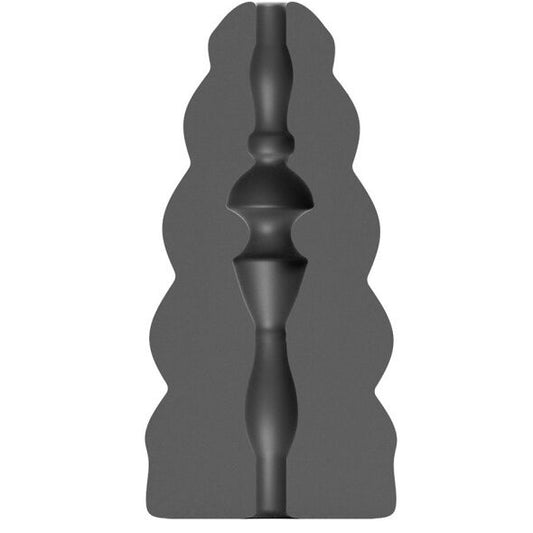 All Black - Flick Spiral Masturbator with Unique Texture, 17 cm, Safe TPR Material