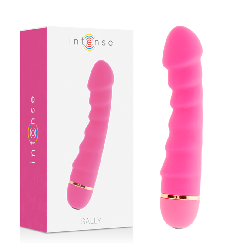 Intense Fun - Sally Vibrator with 20 Speeds, Soft Silicone, Pink, 3.4 cm x 16 cm, Water Resistant