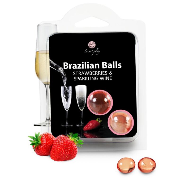 Secretplay - Set of Brazilian Strawberry and Champagne Balls for Body Massage