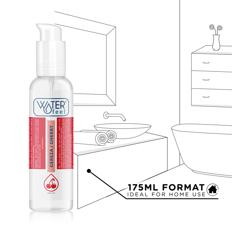 Waterfeel - Water Based Lubricant With Cherry Flavor, 175 ml, New Format For Intense Pleasure