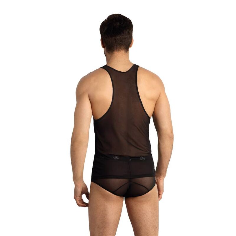 Anais Men Accessories - Eros Top L, Black Tulle, Classic Style, Composition 95% Polyamide, 5% Elastane, Sizes S, M, L, XL, 2XL, 3XL