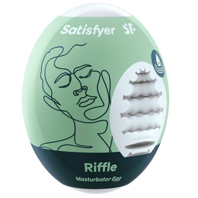 Satisfyer Eggs - Riffle Egg Masturbator in Hydro-Active Material, Pleasant Textures, No Lubricant Needed