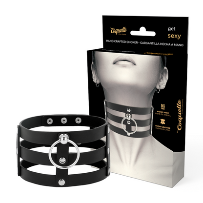 Coquette Accessories - Vegan Leather Choker Adjustable Size 380mm x 65mm Fetish Style