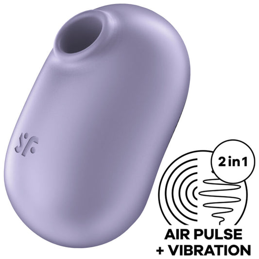 Satisfyer Air Pulse - Pro To Go 2 Hybrid Pressure Wave Stimulator and Vibrator, Purple