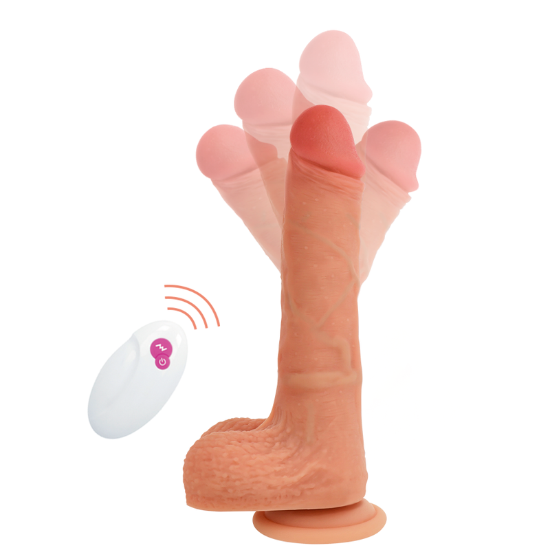 Cyber ​​Silicock - Mr. Rick with Remote Control, Rechargeable Realistic Vibrator, Dimensions: 20.9 cm total length, 17 cm insert length, 4 cm insert diameter