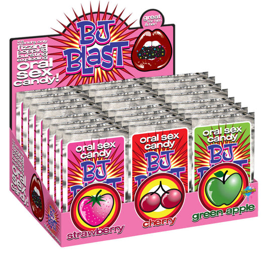 Pipedreams - Bj Blast Strawberry / Cherries And Green Apples - Oral Sex Explosive Candy - Display 36 Pcs