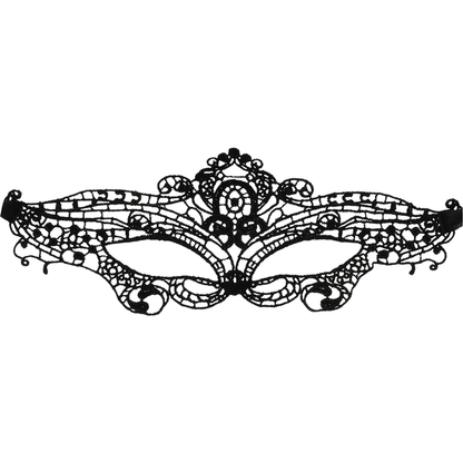 Coquette Accessories - Fine Black Lace Eye Mask With Elegance Design