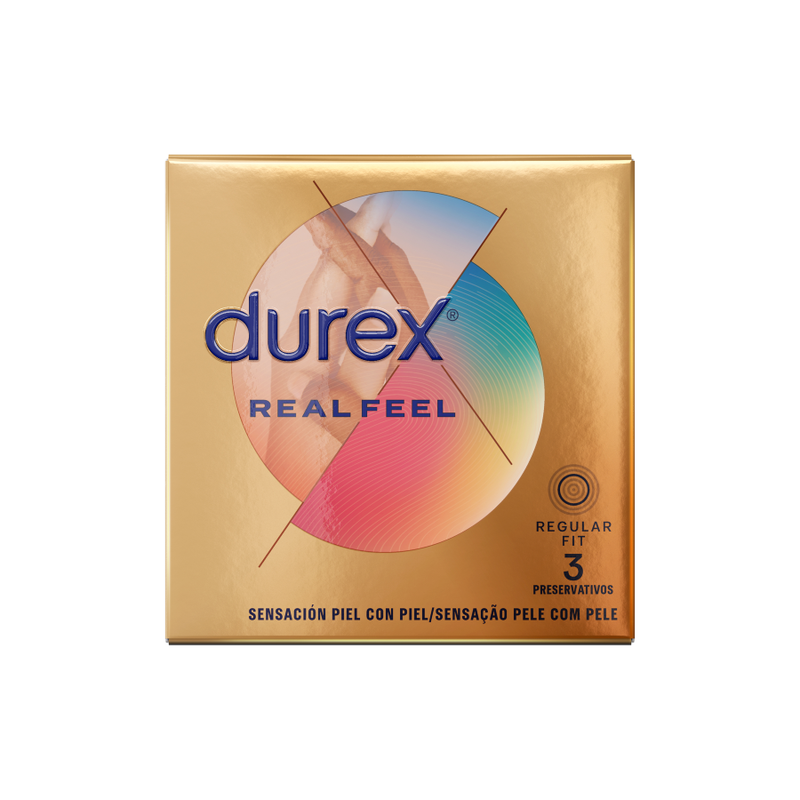 Durex - Condoms Real Feel 3 Units, Latex Free Materials