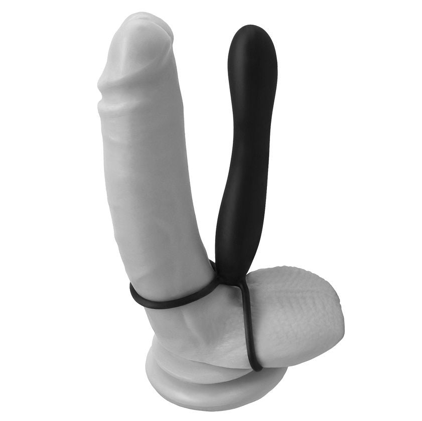 Fetish Fantasy Elite - Medical Grade Silicone Double Strapon Dildo, Penis &amp; Testicle Ring, Smooth &amp; Safe, Double Pleasure