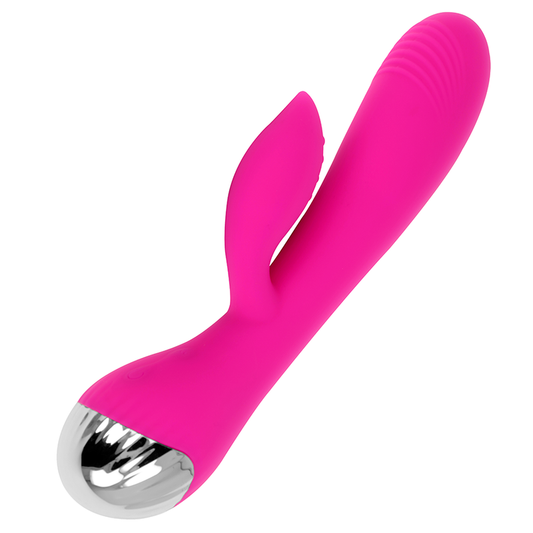 Ohmama Vibrators-  Vibrator Reîncărcabil Cu Rabbit 10 Moduri De Vibrație 19 Cm