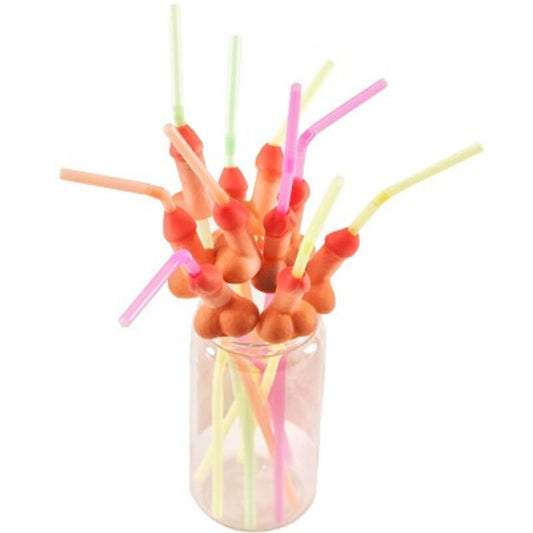 Diablo Picante - Bag Of 10 Natural Big Penis Shape Straws