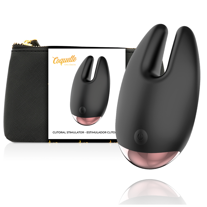 Coquette Toys - Coquette Chic Desire Rechargeable Clitoral Stimulator, Black / Gold, 10 Vibration Patterns, Dimensions: 99 x 59MM, IPX6, Silent