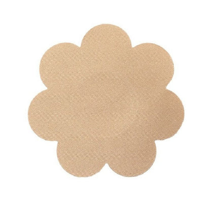 Bye Bra - Breast Lift Pads Bra + 3 Pairs Satin Nipple Covers - Beige, Size DF