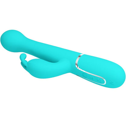 Pretty Love Flirtation- Dejon Rabbit Vibrator 3 În 1 Multifuncțional Aqua Verde