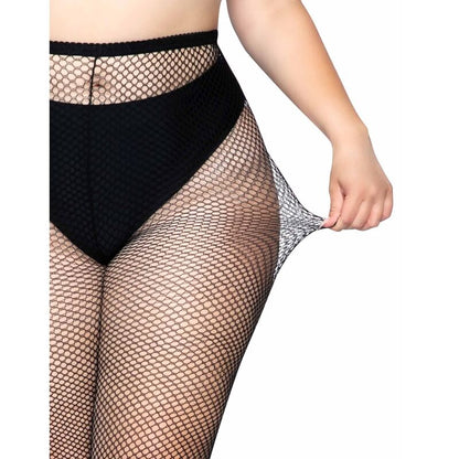 Leg Avenue Hosiery - Plus Size Fishnet Pantshose With Fish Pattern, One Size