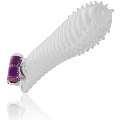 Ohmama Stimulating - Textured Penis Sheath With Vibrator Bullet, Flexible Material, Dimensions: 5 cm x 15 cm