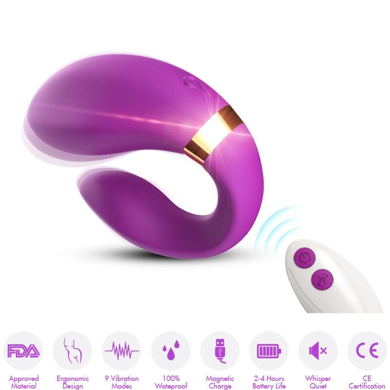 Armony For Couples- Vibrator Crescent Pentru Cupluri Control De La Distanță Violet